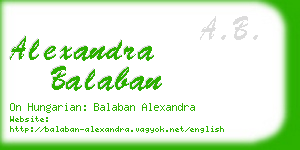 alexandra balaban business card